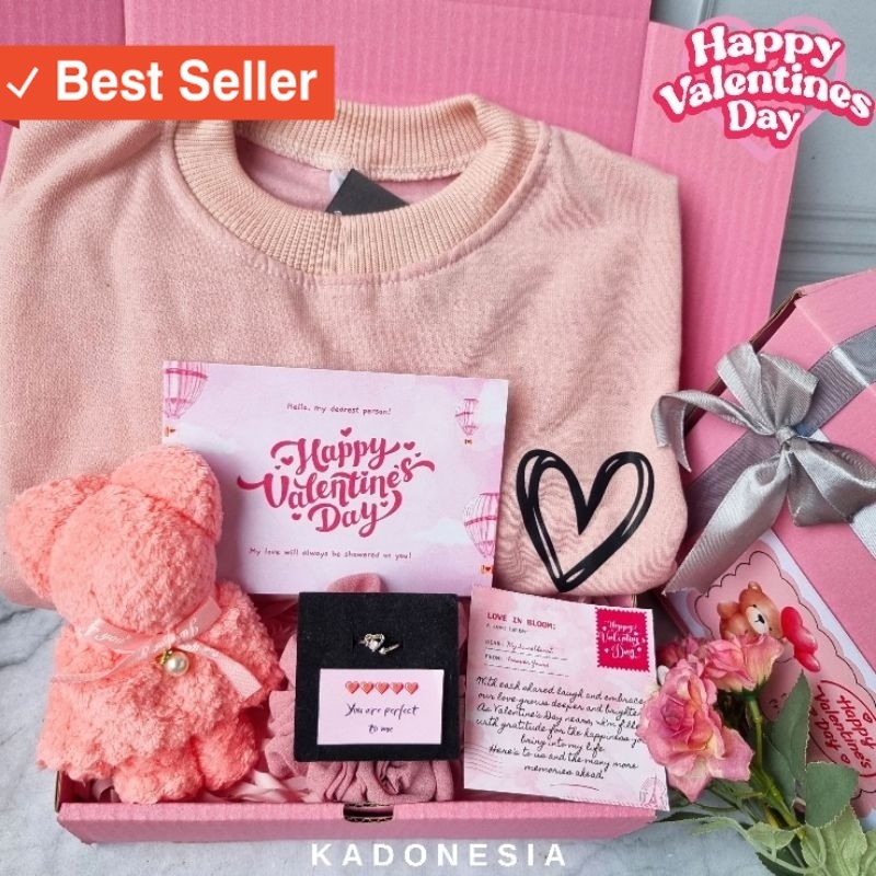 Kado Valentine Terindah buat pasangan / Hampers Valentine Sweater Cewek / Kado Romantis Hoodie / Kad
