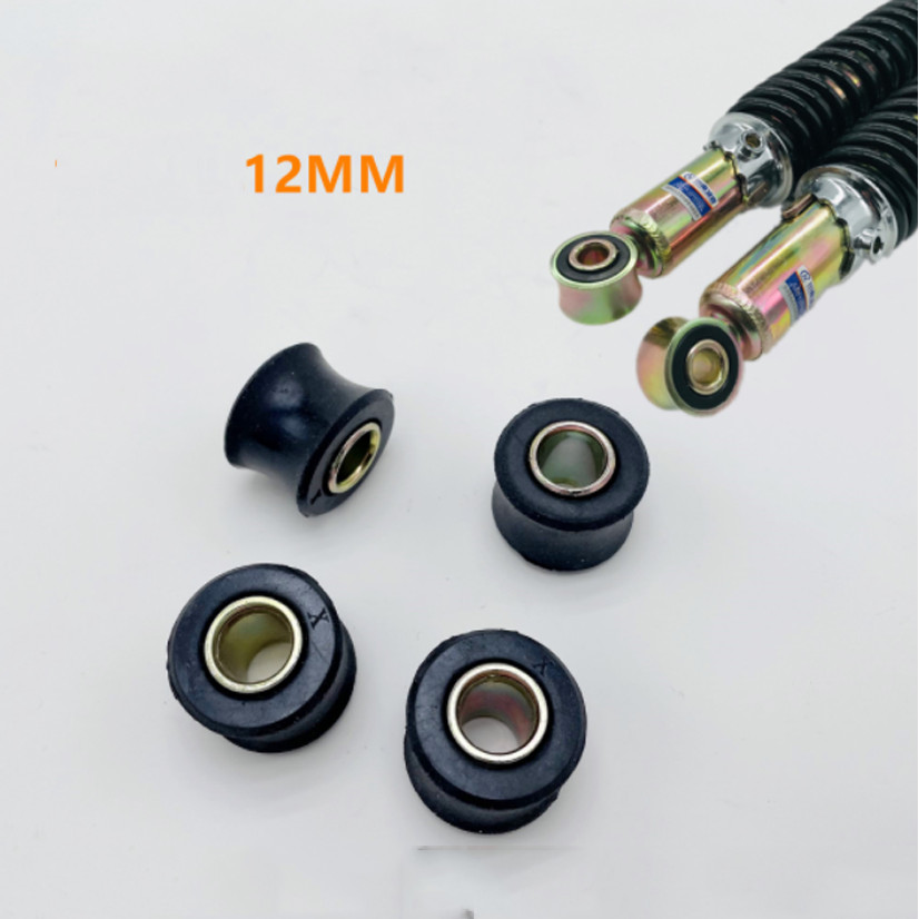 2/4pcs 12mm Motorcycle Rear Shock Absorber Rubber Bush Suspension Universal Black Brand New Shock Ab