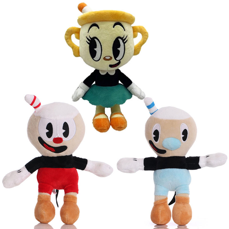 25cm New Cuphead Plush Doll Toys Mugman The alice Soft Plush Stuffed Toys Cute Cartoon Doll for Kids