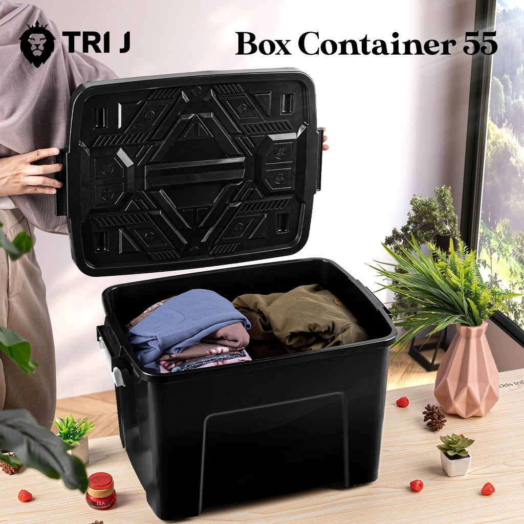 BOX CONTAINER 55 LITER DENGAN HANDLE - Kontainer Box Plastik Jumbo / Container Box Handle Jumbo / bo