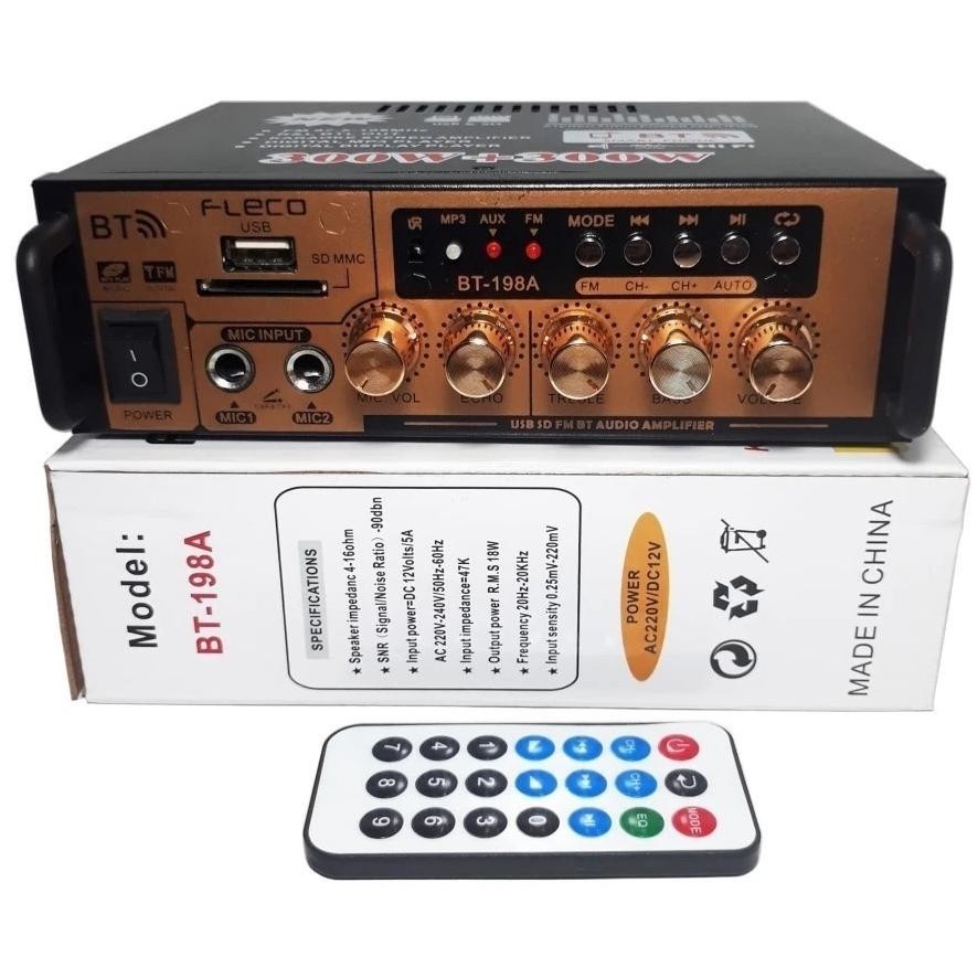 TERMURAH Power Amplifier Fleco BT-198A -198E Amplifier Karaoke Bluetooth