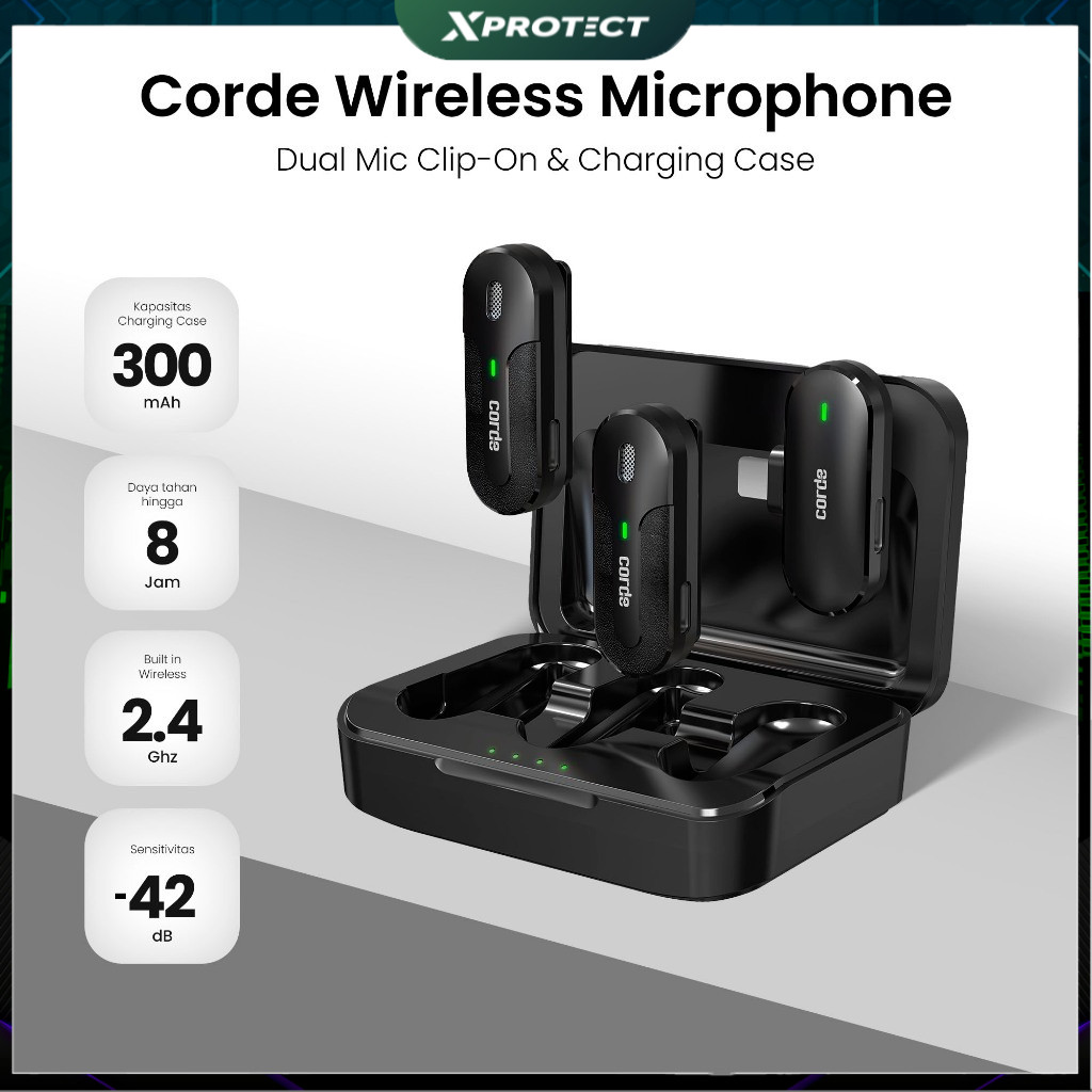 Mikrofon Wireless Clip On Dual Lavalier – Mic HP untuk Live Streaming YouTube Plug and Play