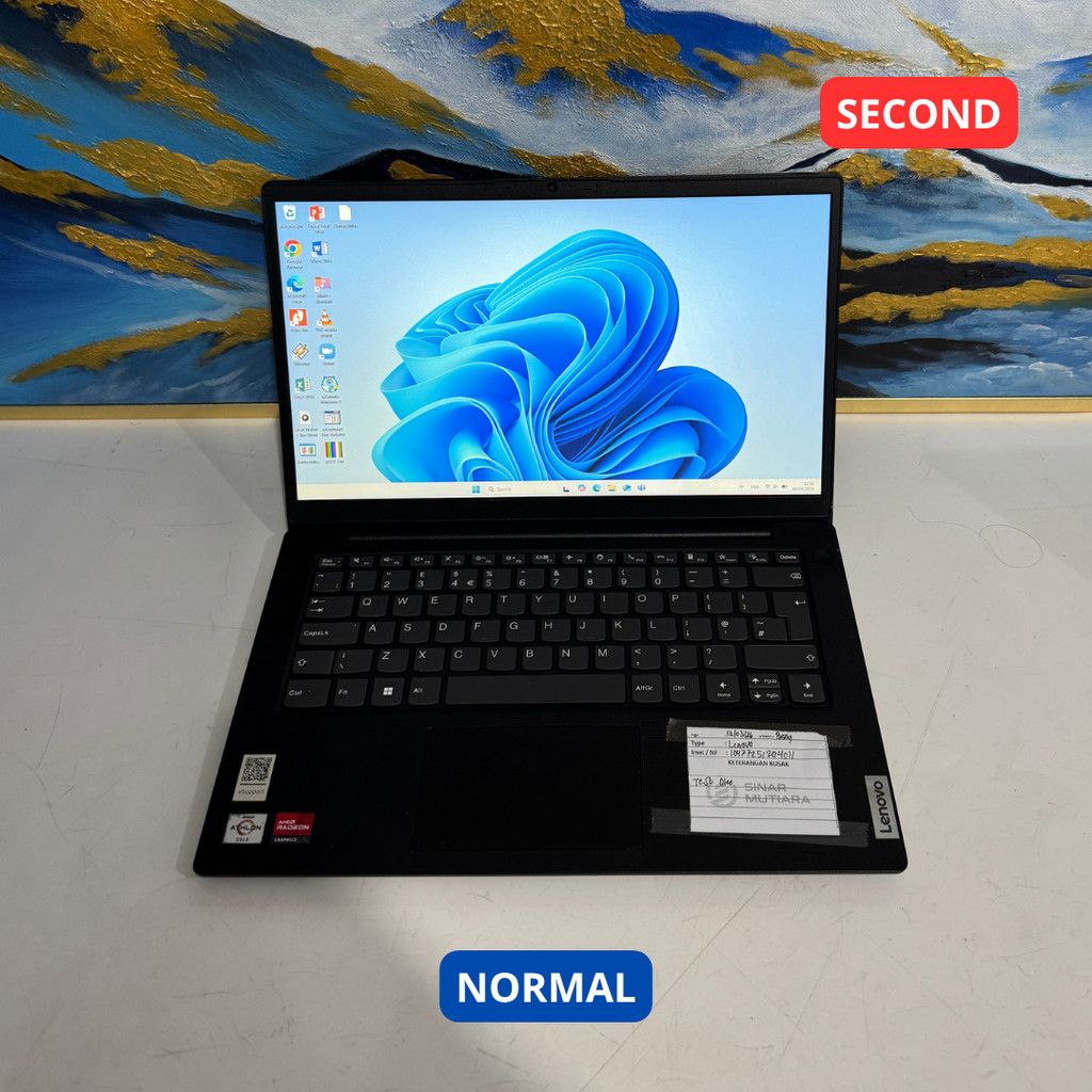 LENOVO 82YT AMD ATHLON GOLD 7220U 8 GB (14") LAPTOP SECOND ORIGINAL SINAR MUTIARA CELL