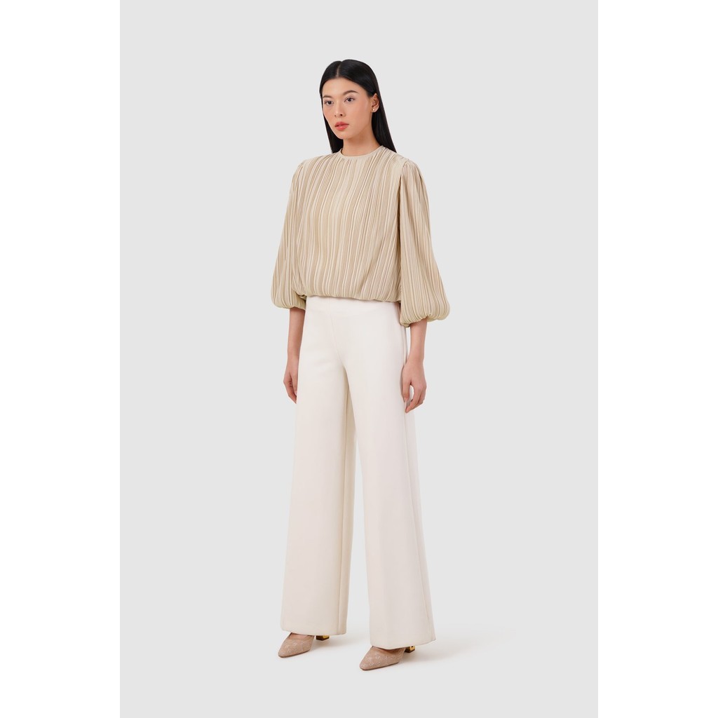 Benang Jarum - Millie Pleats Blouse - Beige
