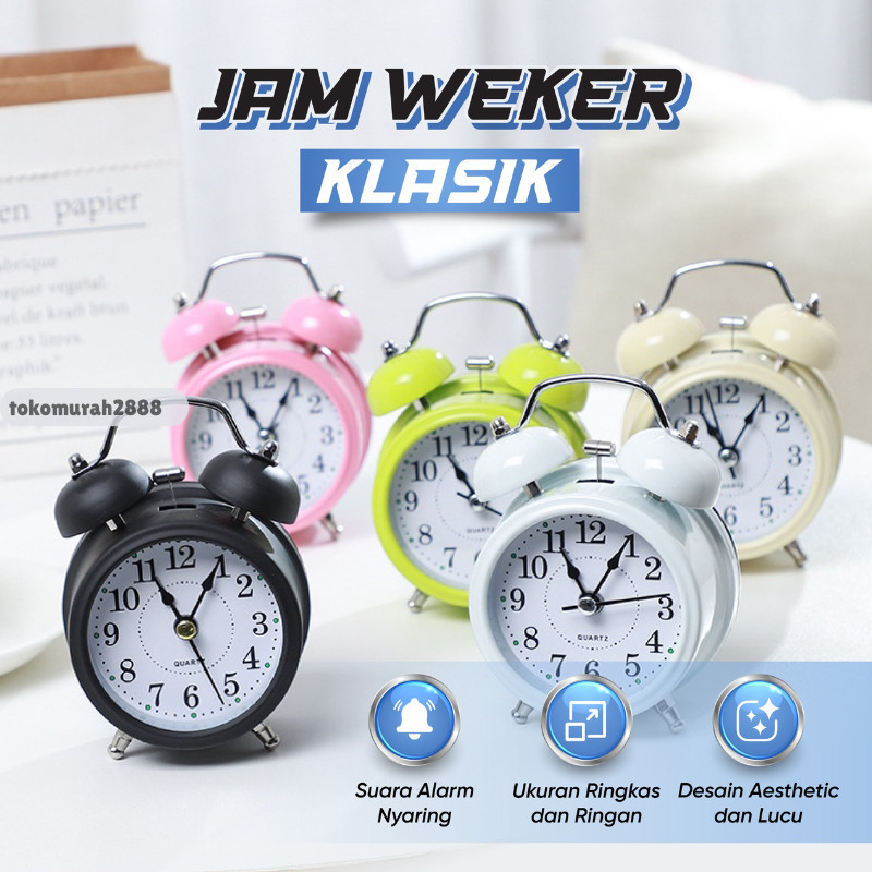 Jam Weker Alarm Klasik / Jam Meja Analog / Jam Meja Weker Alarm