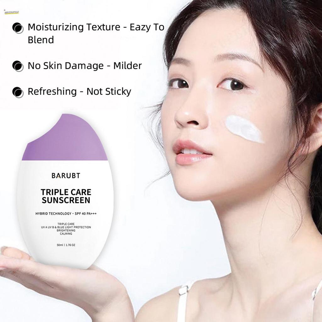 BARUBT Triple Care Sunscreen SPF 40 PA+++ - Hybrid Technology - Anti UVA/UVB & Blue Light -