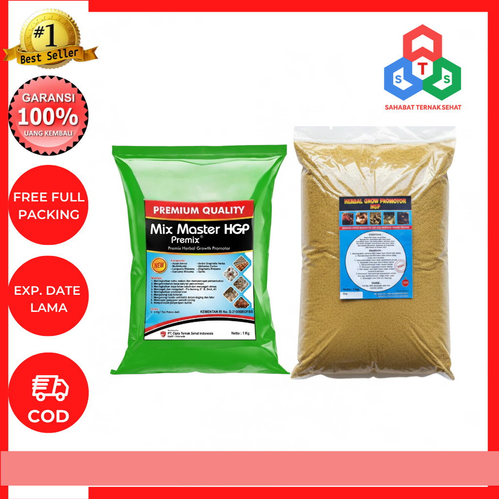 HERBAL GROW PROMOTOR HGP 1 KG  - Jamu Herbal Meningkatkan Pertumbuhan Ayam Unggas Bebek Sapi Kambing