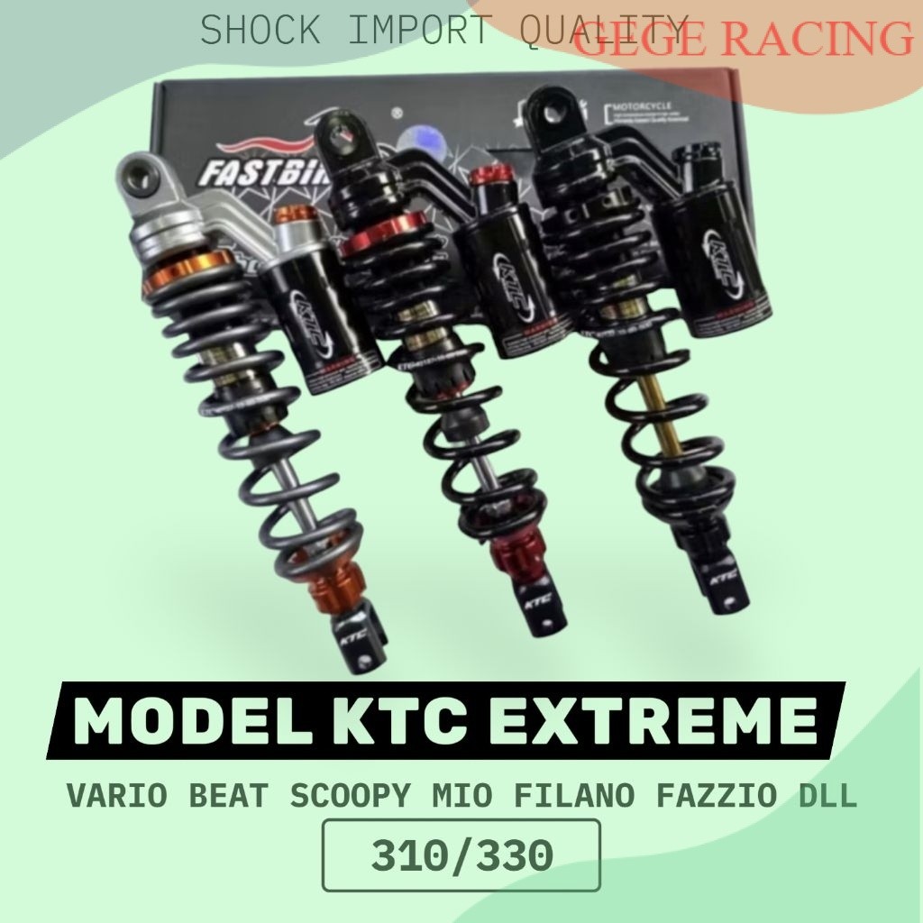 EXTREME NEW - Shockbreakers Tabung Atas 310mm/330mm Shock Belakang COPYAN Model Extreme Vario Mio Be