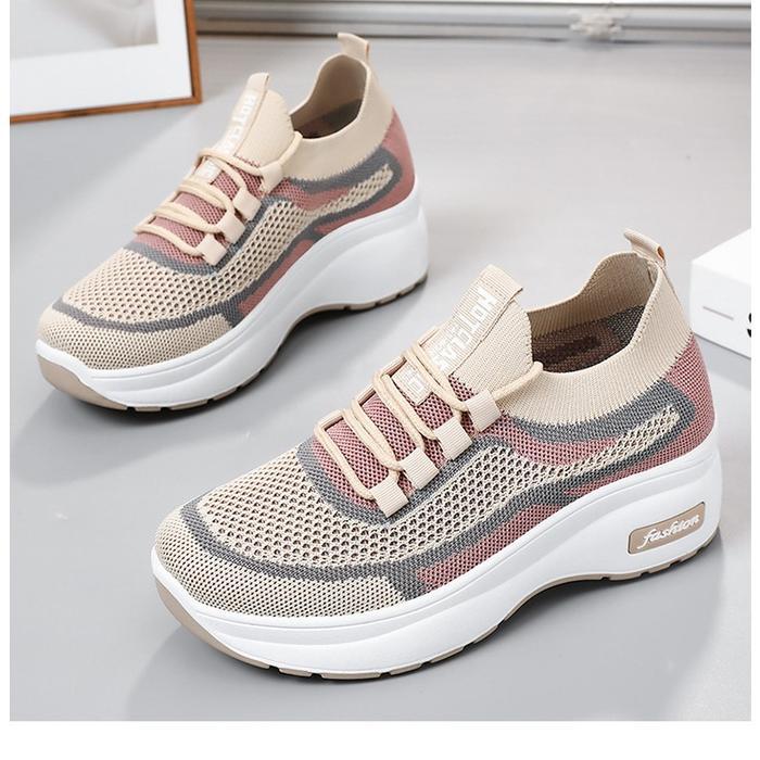 Sepatu Sneakers Casual Wanita Import -- SF29 - Khaki, 36