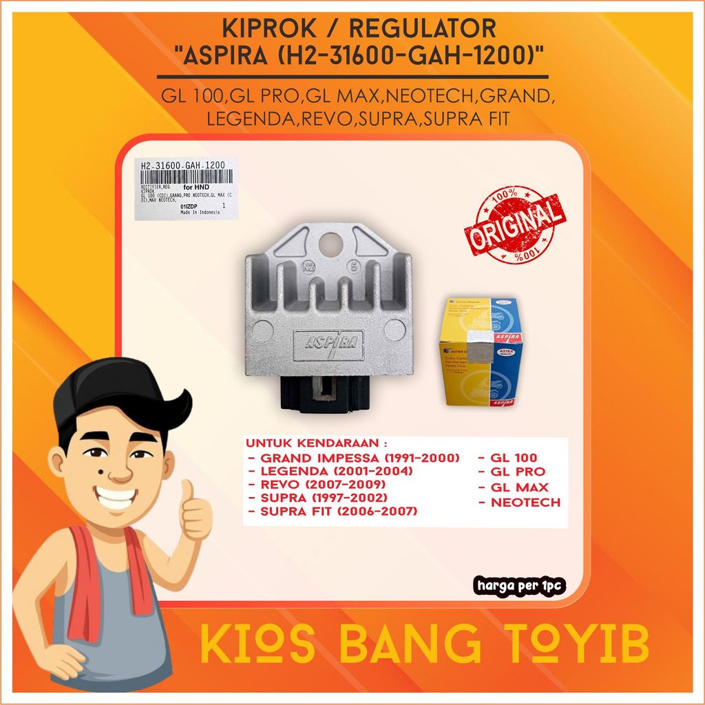 Kiprok ORIGINAL Honda GL 100 Gl PRO Regulator GL-MAX NEOTECH GRAND REVO H2-31600-GAH-1200 (ASPIRA)