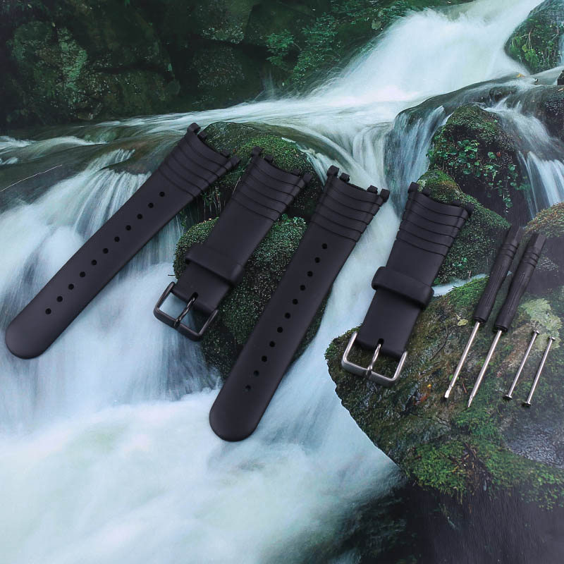 Men's soft black silicone strap accessories for suunto vector wat band replacement waterproof sports