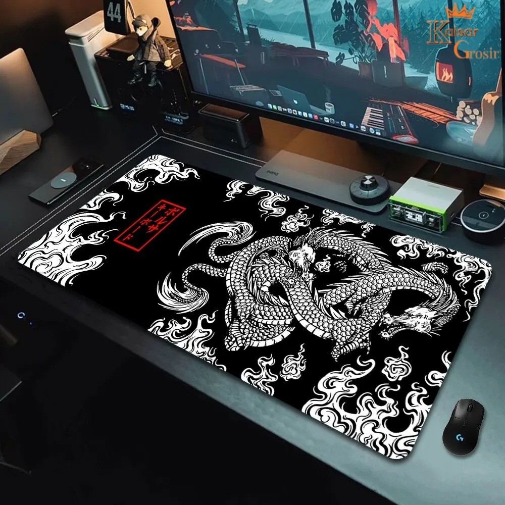 Maruige Mousepad Gaming Japanese Dragon Desk Mat Mouse Pad Anti Slip 700x300x2mm - M34