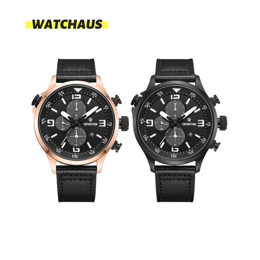 JAM TANGAN PRIA EXPEDITION E 6318 E6318 MCL ANALOG LEATHER STRAP