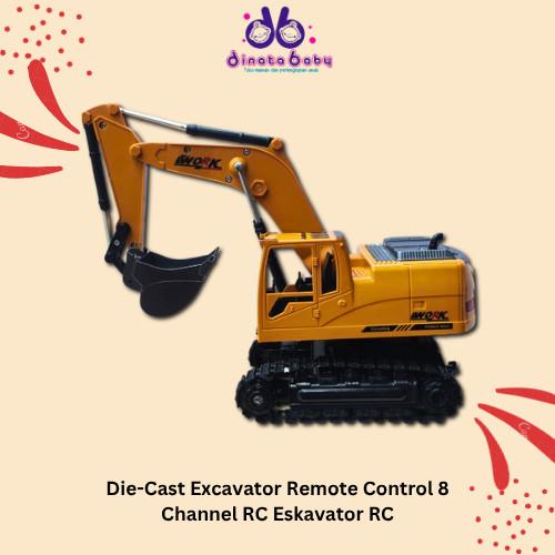 [ DINATA Baby ] Die-Cast Excavator Remote Control 8 Channel RC Eskavator RC