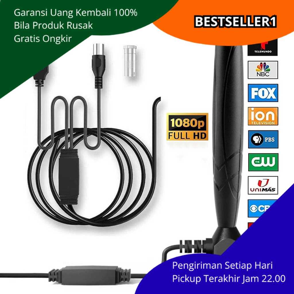 Antena TV Digital Indoor HD Dengan Amplifier Penguat Sinyal UHF VHF Tangkap Maksimal Tanpa Semut Kab