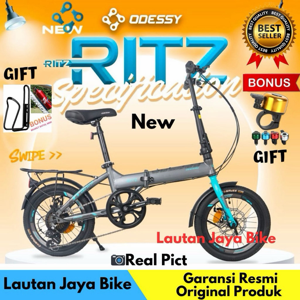 SEPEDA LIPAT 16 20 ODESSY RITZ BONCENGAN Rem Discbrake TERBARU