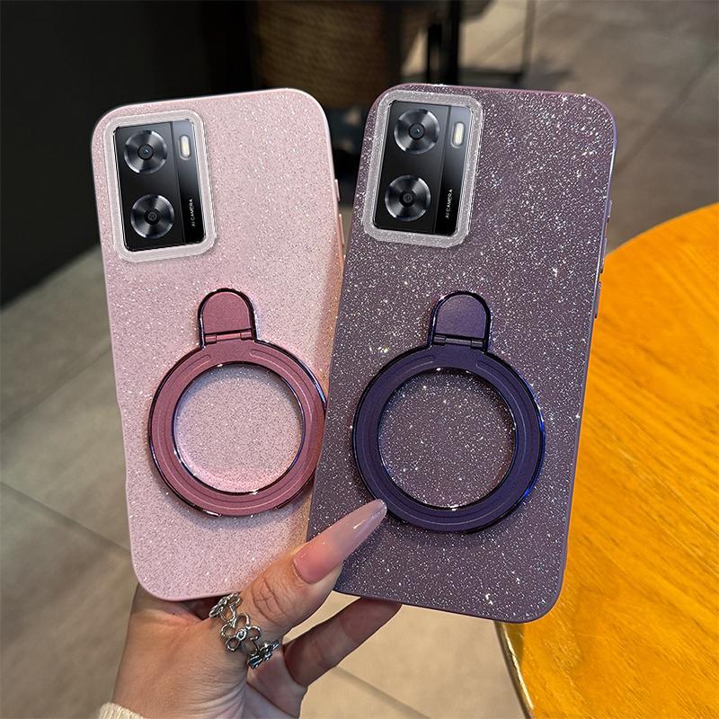 Soft Silikon Casing Hp Untuk OPPO A77s Case Untuk OPPOA77s CPH2473 Softcase Glitter Dengan Magnetik 