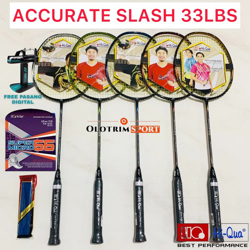 Raket Badminton HIQUA ACCURATE SLASH HQ Hi-qua 100% ORIGINAL HIQUA