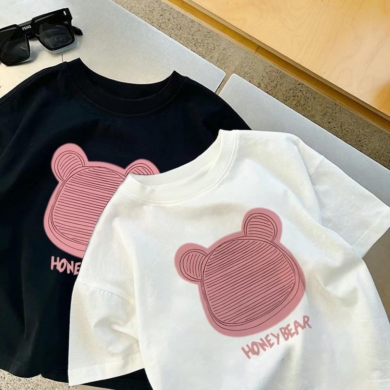 Lsingers Kids 100% Kapas Anak Baju Kaos Korea Style Tshirt Cotton Atasan 6-13 Tahun Anak Perempuan B