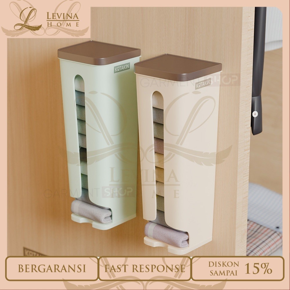 Tempat Underwear Tempel Pintu, Organizer Penyimpanan CD dan Kaos Kaki Free Perekat Tanpa Bor [Levina