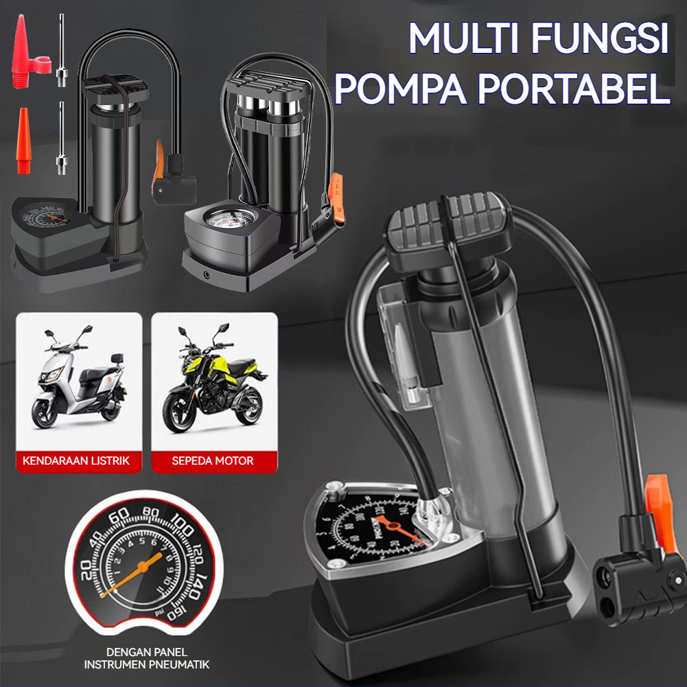 Pompa Udara Portabel Mini Untuk Ban Mobil, Motor, Sepeda - Pompa Tekanan Tinggi Efisiensi Tinggi