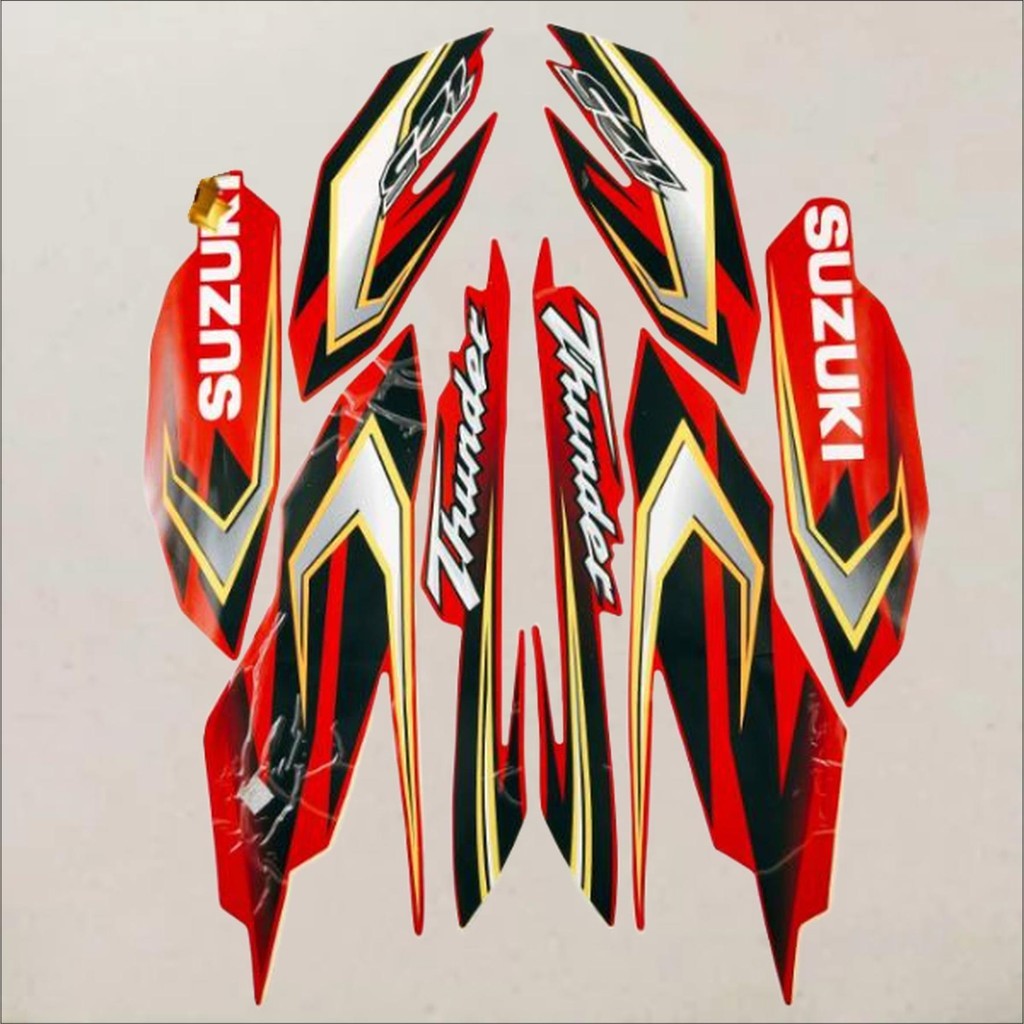 Stiker  striping suzuki thunder 125 merah 2010 2011  motor standar bagus