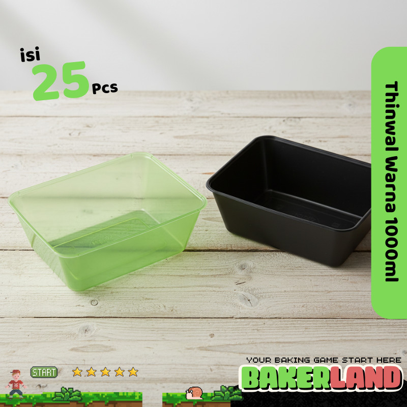 Thinwall 1000ml / thinwall / thinwall 1000ml + tutup / thinwall warna 1000ml / thinwall 25 pcs