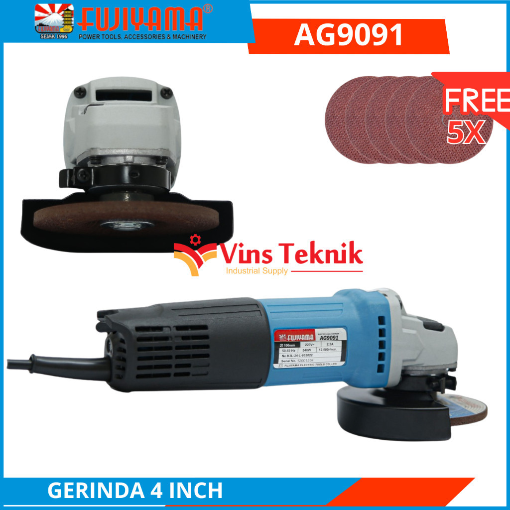 FUJIYAMA AG9091 Mesin gerinda tangan 4" FUJIYAMA AG 9091 AG9091