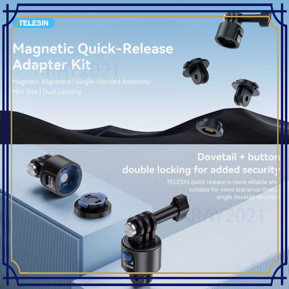 Adapter Magnetic Quick Release 3 Prong to 2 Prong 1/4 Thread - CQM-001