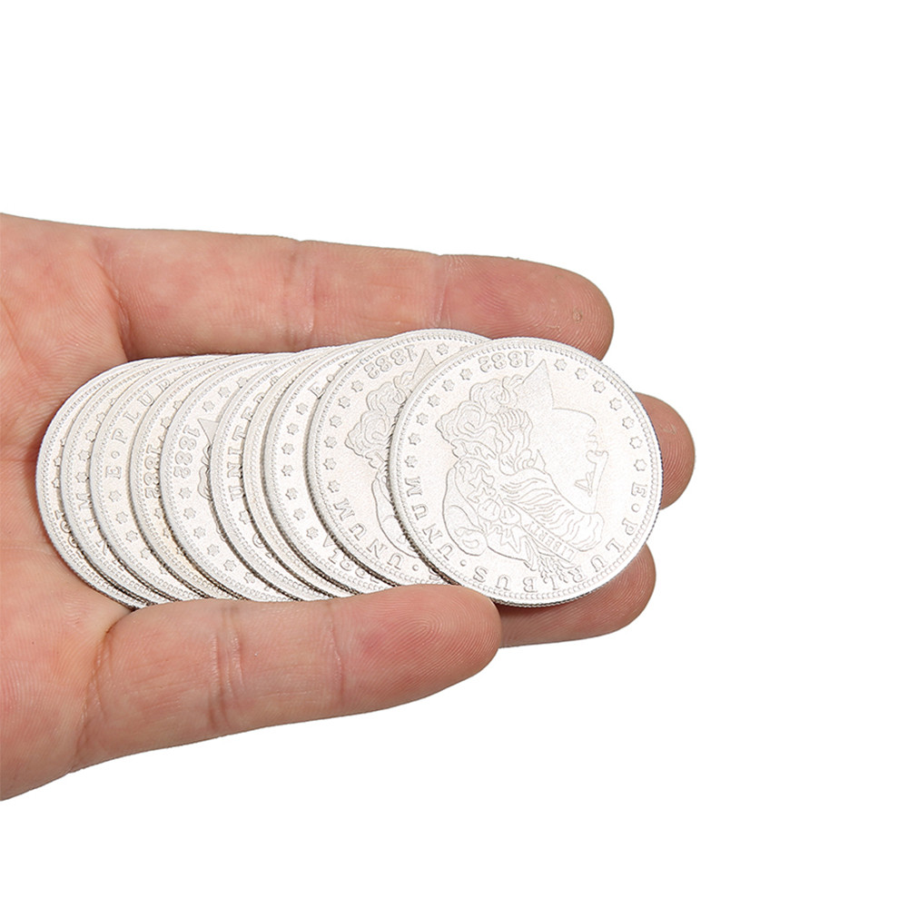 10 Palming Co Morgan Dollar Version Super Thin Coin Magic Tricks Close up Magic Magia Magicians Prop