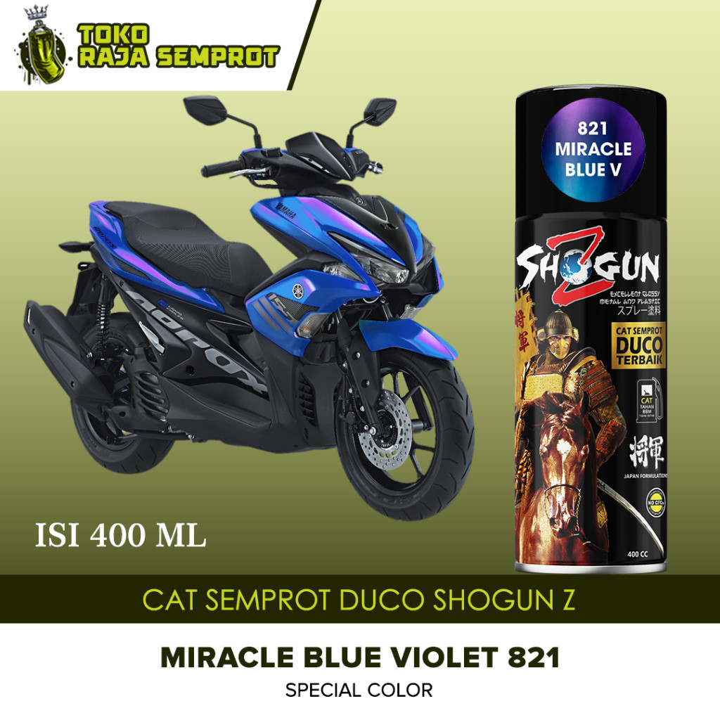 Cat Pilok Semprot Motor Pilox Shogun Z Paint Duco Miracle Blue Violet Biru Ungu Bunglon 821 terlaris