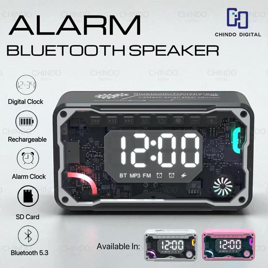 CHINDO DIGITAL Speaker V3 Bluetooth V5.3 Subwoofer 13W RGB LED Light Mecha Speaker - Wireless, Spike