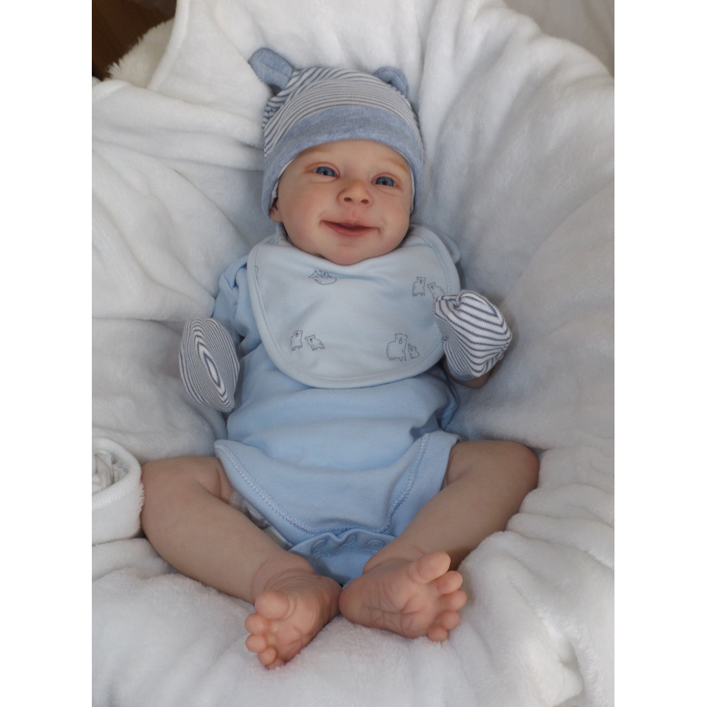 NPK 49CM lifelike reborn toddler bebe doll reborn baby soft silicone vinyl stuffed body Christmas su