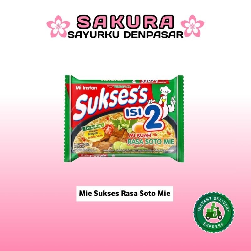 Mie Suksess Kuah Rasa Soto Mie - SAKURA / mie instan suksess isi 2