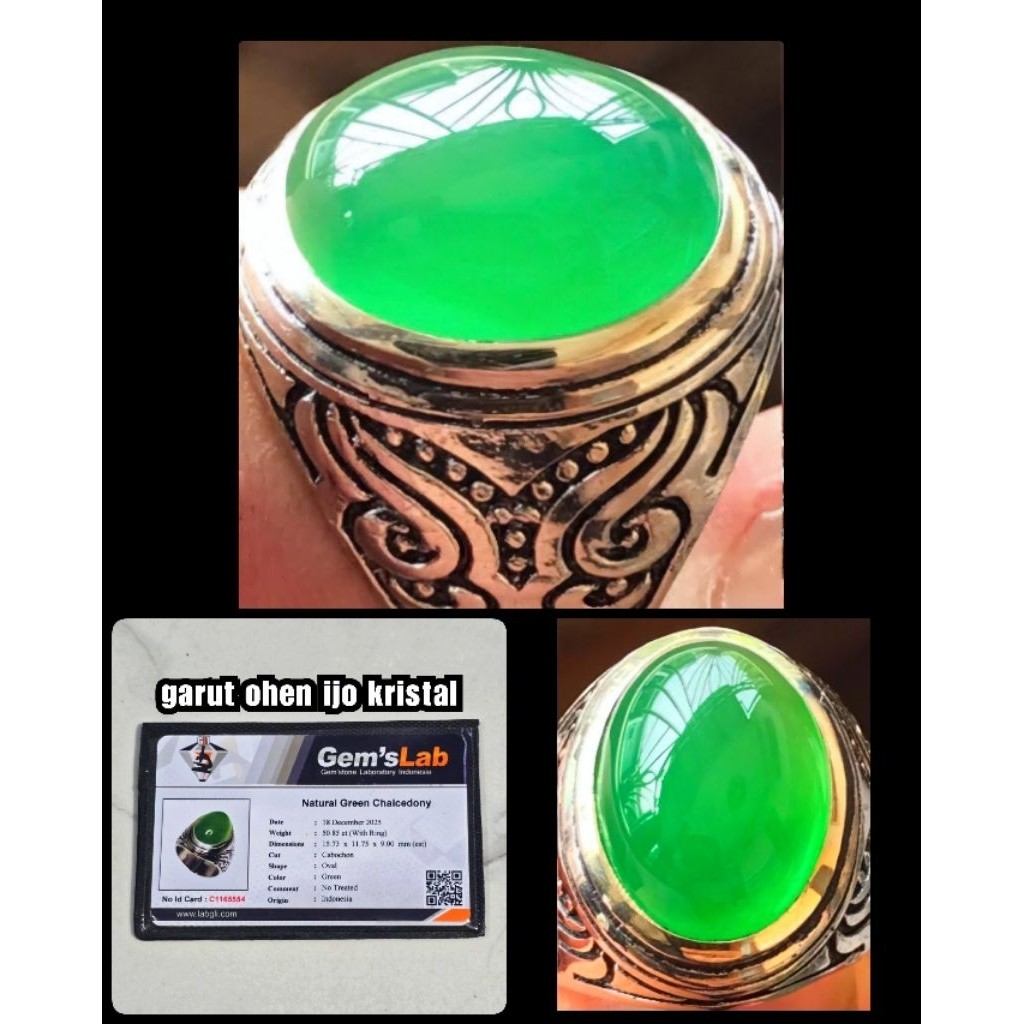 natural ijo garut ohen kristal giwang HQ
