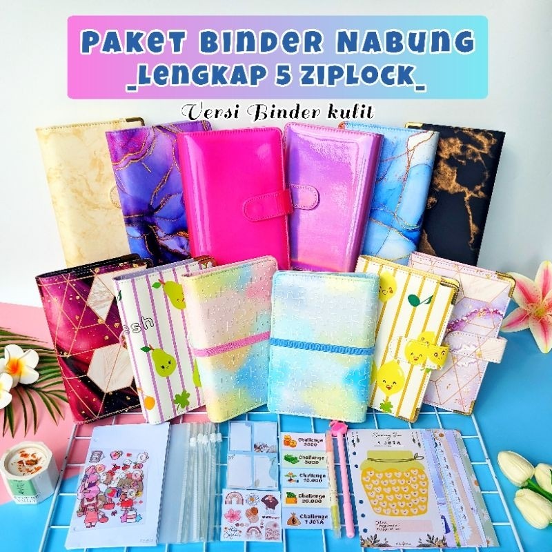 Paket binder nabung a6/ binder keuangan murah viral / binder a6 / binder sequin binder daisy binder 