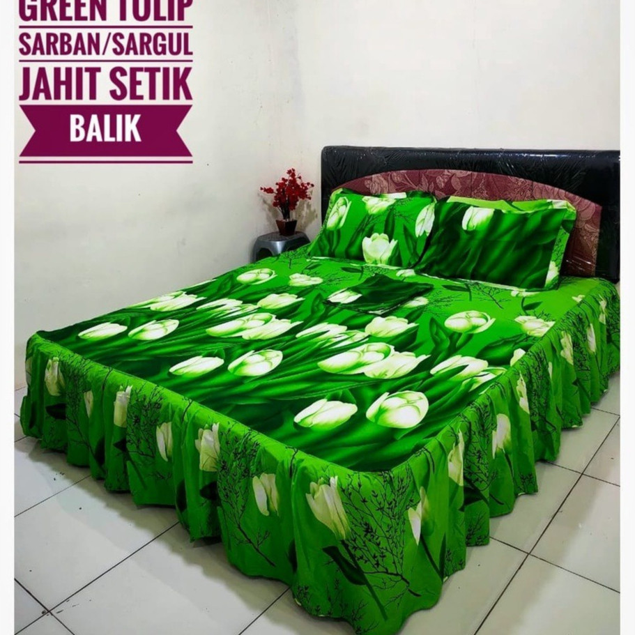 Sprei Rumbai Motif Bunga Ukuran 180x200 160x200 120x200 Free 2 sarung bantal dan 2 sarung guling