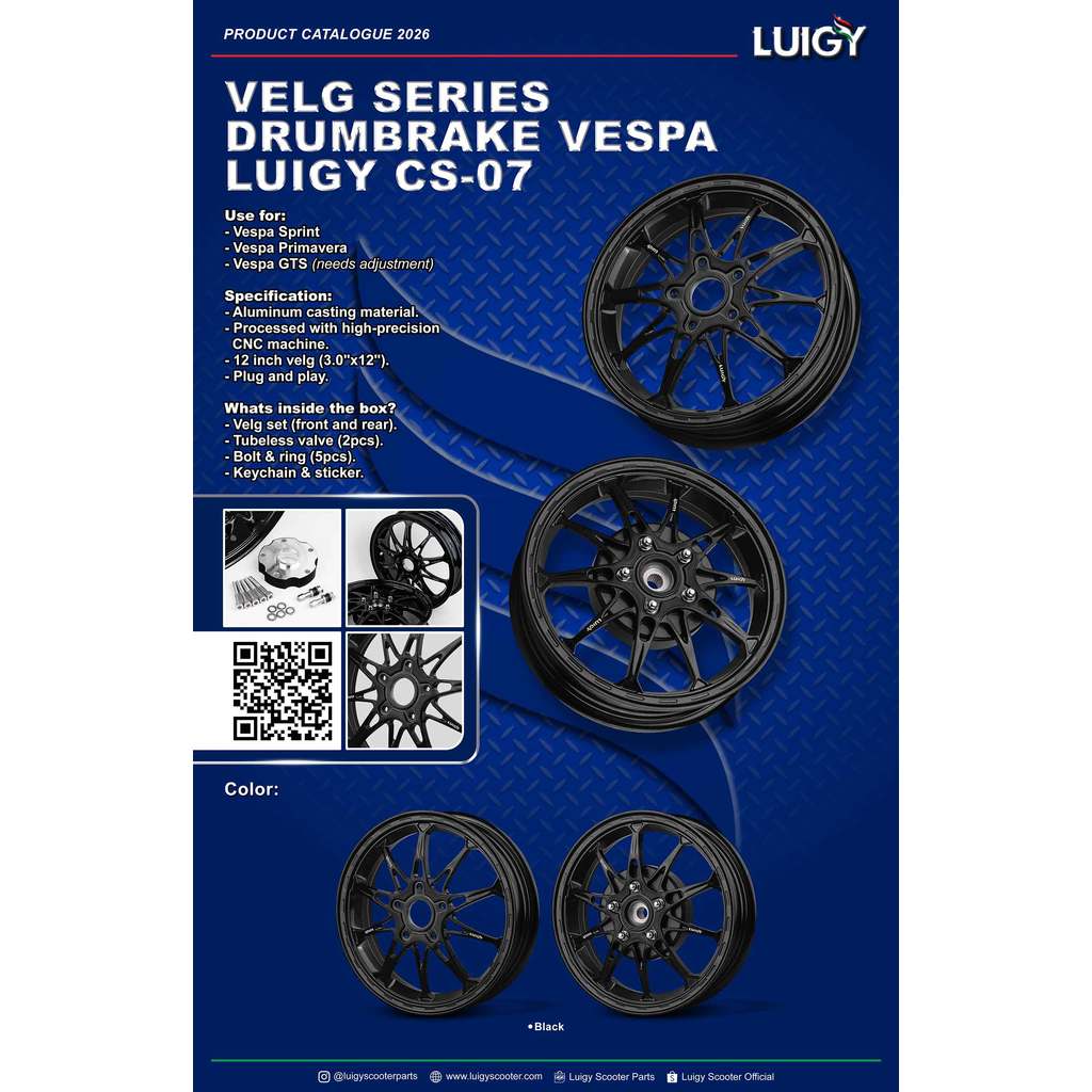 Velg Drumbake Vespa Matic Sprint Primavera Gts CS-07 Luigy