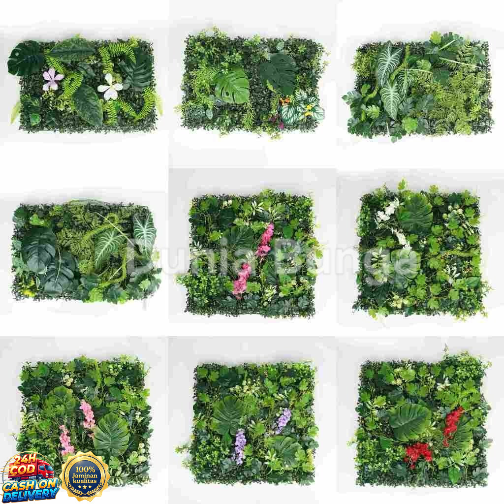 Daun Sintesis Premium Hias Ornamen Dekorasi Rumah Pagar Dinding Roll  Rumput Buatan Plastik