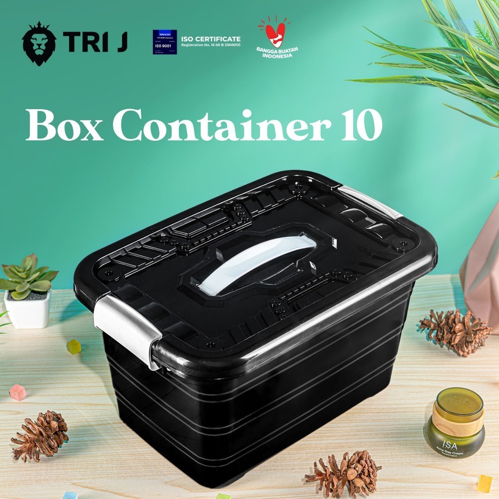 BOX CONTAINER 10 LITER + HANDLE - Kontainer Box Plastik / Container Box Handle