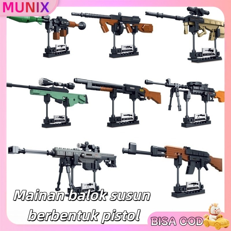 Mainan Blok Senjata Militer-Barrett M82A1,AK47,AUG,AWM/Mainan Anak2, Hadiah Ulang Tahun