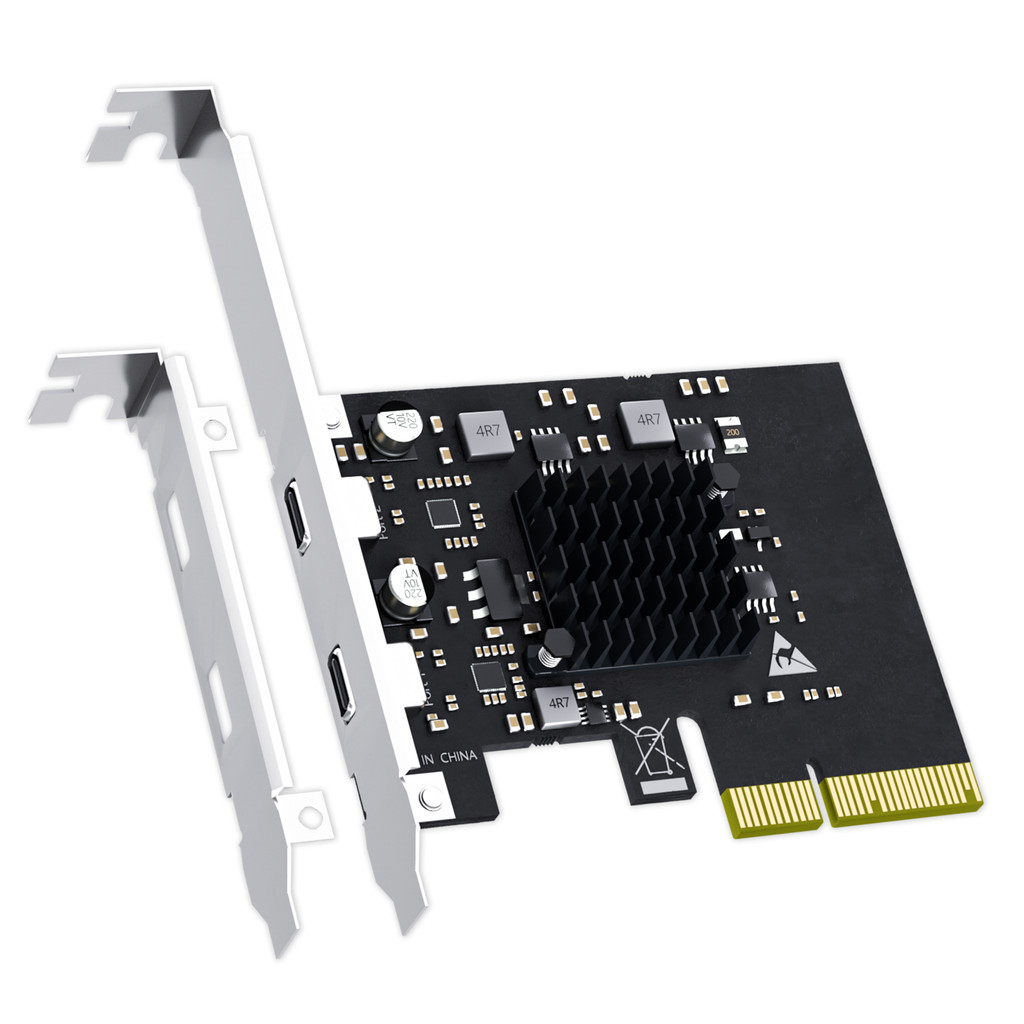 2Port 10Gb USB 31 Gen2 TypeC to PCIE X4 Expansion Card with ASM 3142 Chip