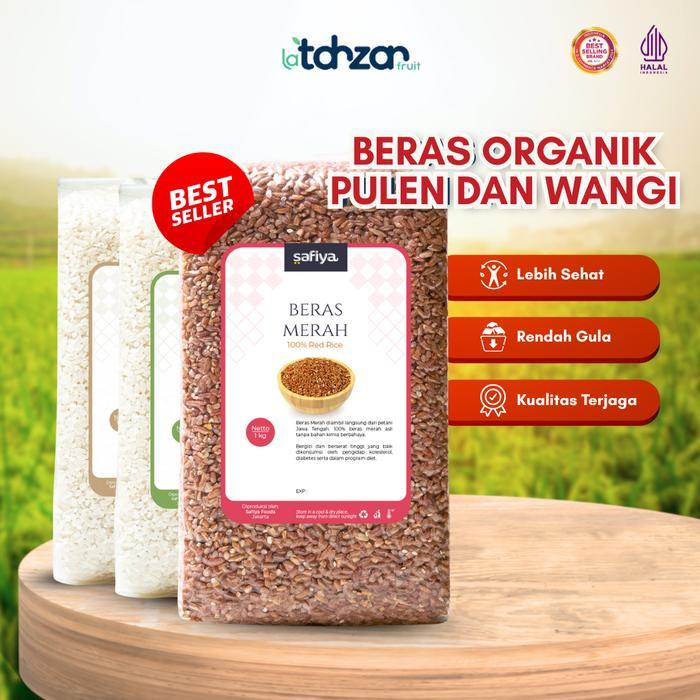 Beras Organik 1 Kg Beras Pulen dan Wangi Beras Merah Pandan Wangi C4 - Beras Merah