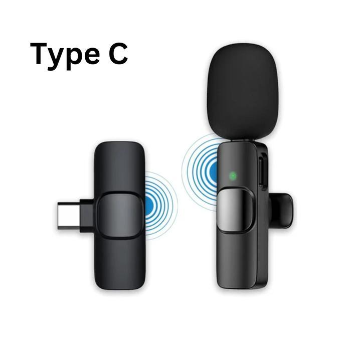 Mic Wireless K8 Type-C Clip-On 1 Mic Rechargeable – Mikrofon Nirkabel Praktis Kualitas Suara Jernih 