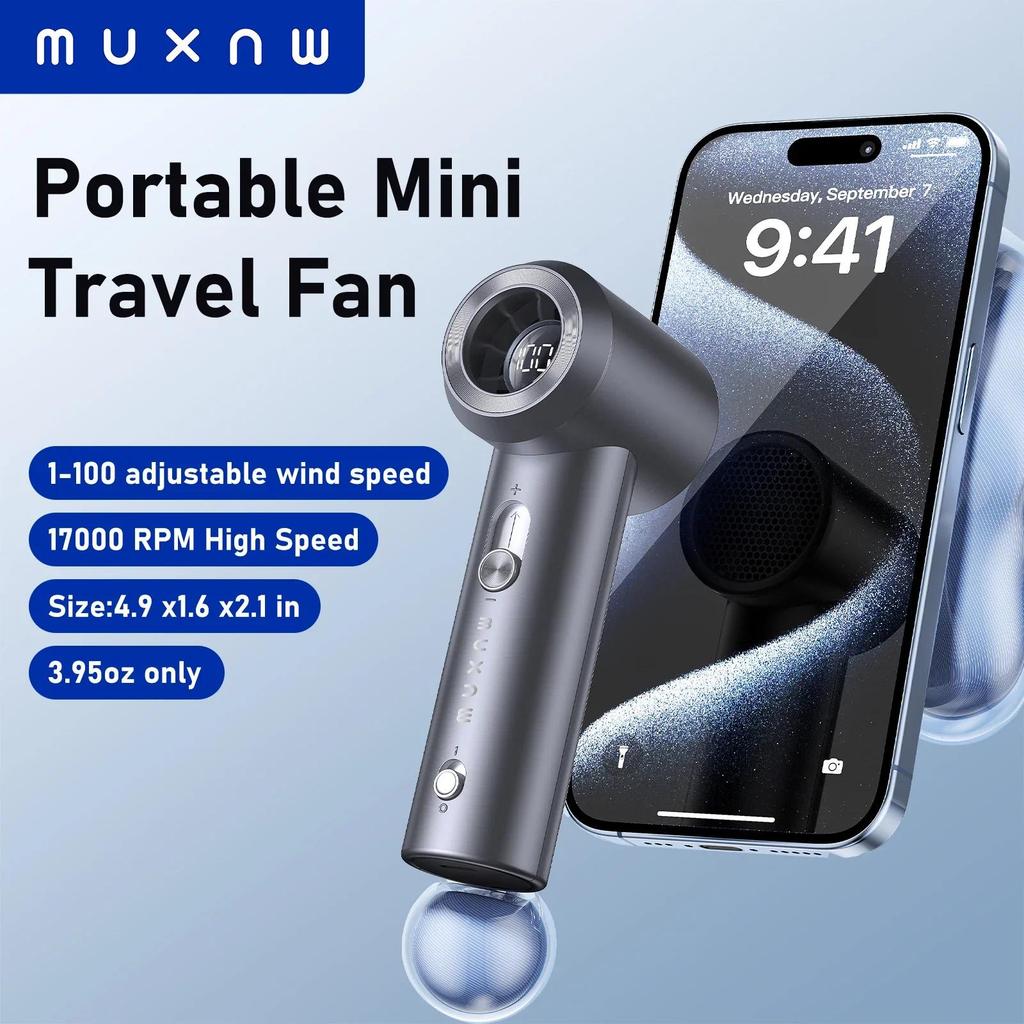 MUXNW Portable Fan For Travel Mini:Small Personal Pocket Handheld High Speed USB Reargeable Fan Bea 