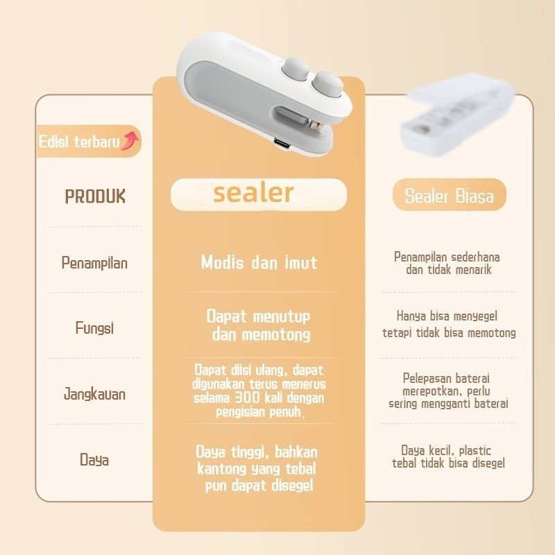 READY STOKPROMO BESAR BESAR BESARAN HANYA DISINI Snack Sealer Mini Hand Sealer Portable Sealer Penge