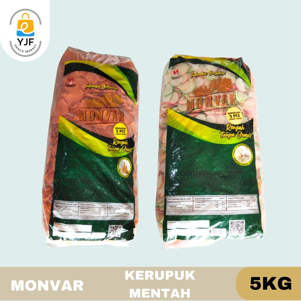 Monvar Kerupuk Mentah 5kg - 1 BALL / Kerupuk Udang / Kerupuk Bawang