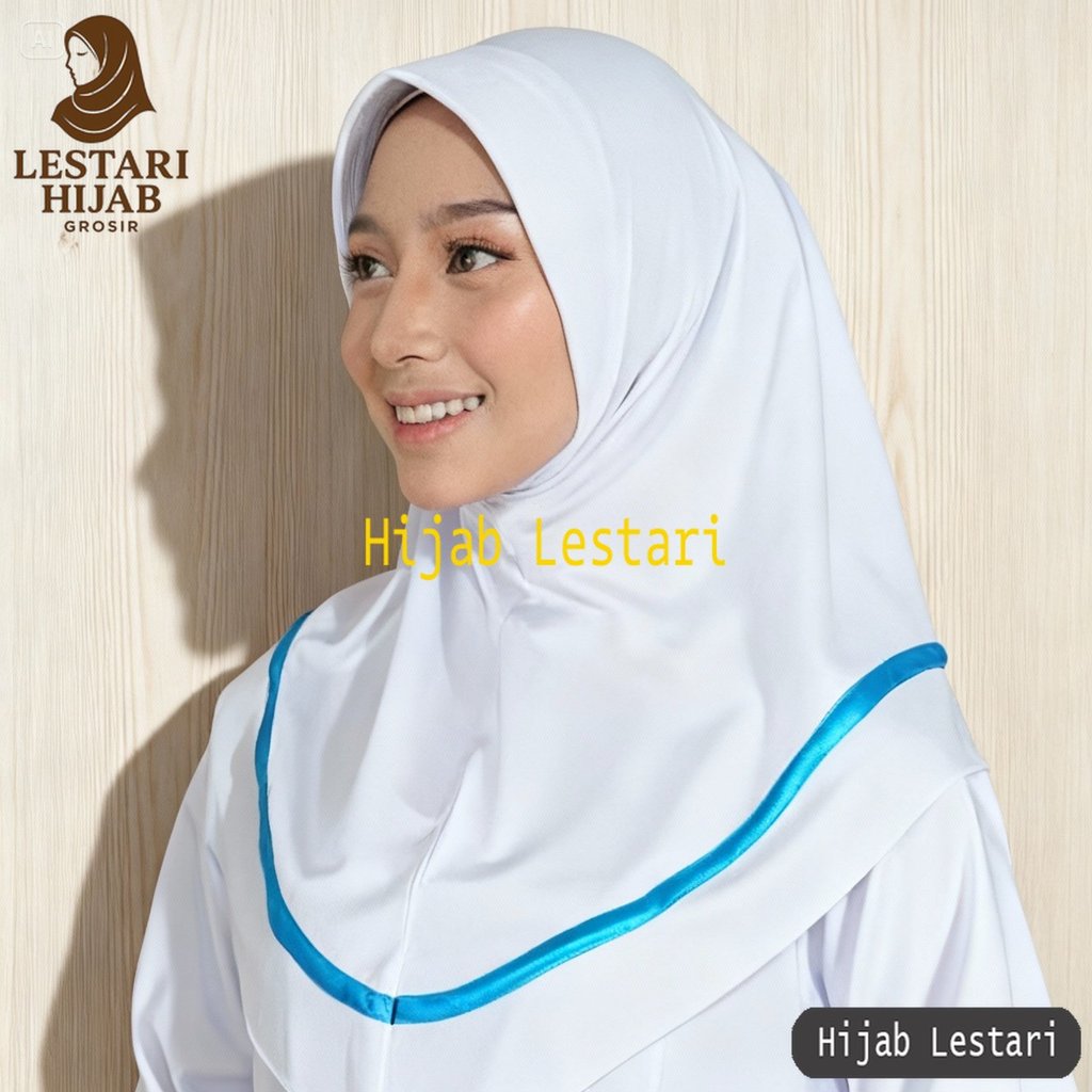 [PREMIUM QUALITY] Jilbab Perawat Instan Jersey Putih - Kerudung Bidan Medis Tegak Paripurna
