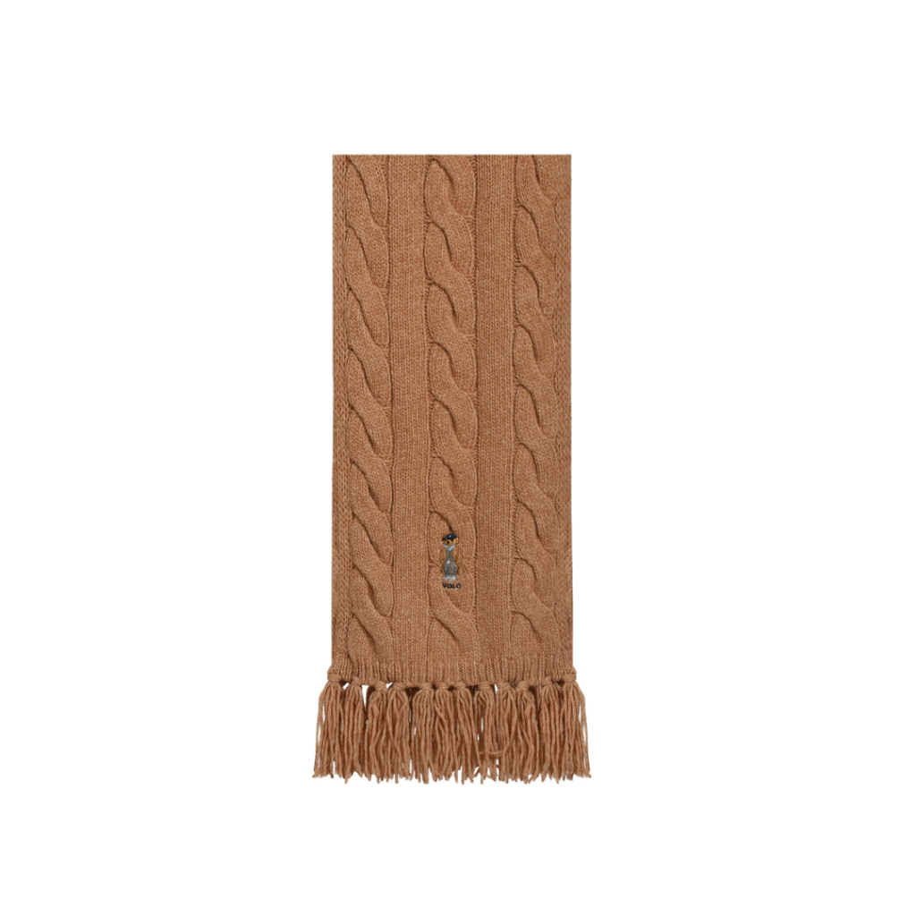 Cable knit bear scarf C2811
