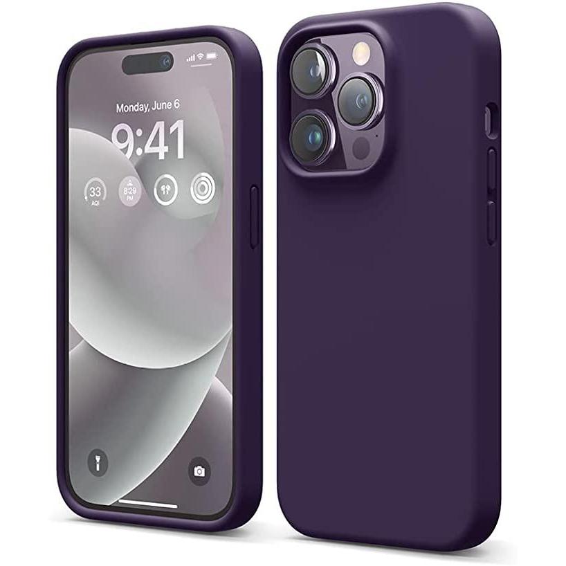 Soft Case iPhone 14 Pro Max Plus Getgard Colors Liquid Silicone Casing - Deep Purple, iPh 14 Pro Max